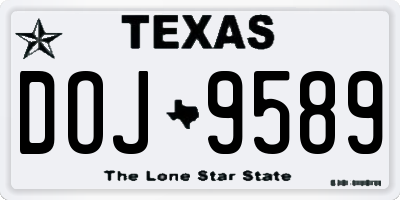 TX license plate DOJ9589