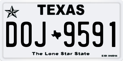 TX license plate DOJ9591