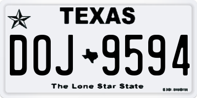 TX license plate DOJ9594