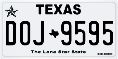 TX license plate DOJ9595