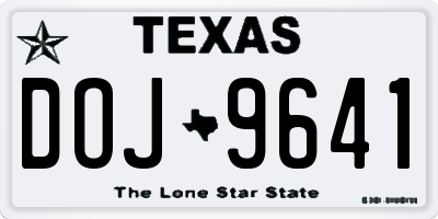 TX license plate DOJ9641