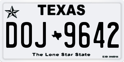 TX license plate DOJ9642