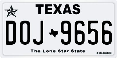 TX license plate DOJ9656