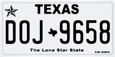 TX license plate DOJ9658