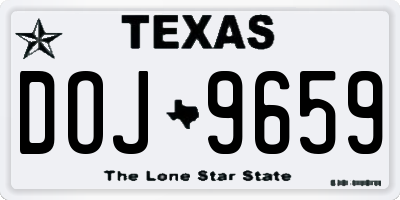 TX license plate DOJ9659