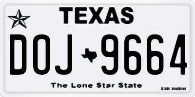 TX license plate DOJ9664