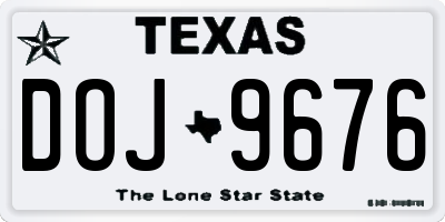 TX license plate DOJ9676