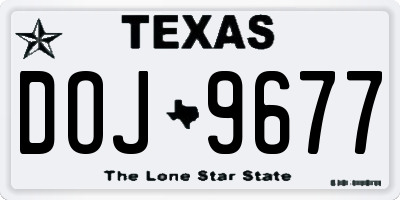 TX license plate DOJ9677