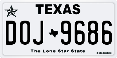 TX license plate DOJ9686