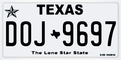 TX license plate DOJ9697
