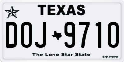TX license plate DOJ9710