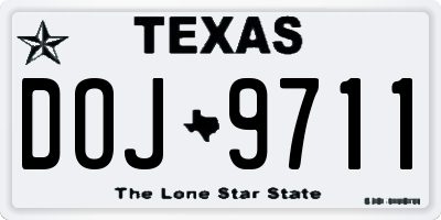 TX license plate DOJ9711
