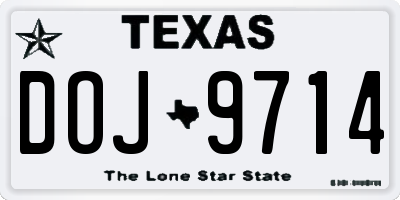 TX license plate DOJ9714