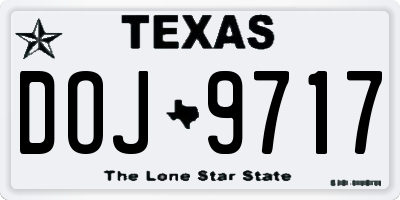 TX license plate DOJ9717