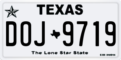 TX license plate DOJ9719