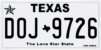 TX license plate DOJ9726