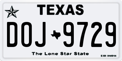 TX license plate DOJ9729