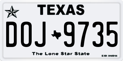 TX license plate DOJ9735
