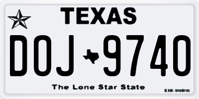 TX license plate DOJ9740