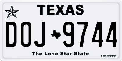 TX license plate DOJ9744