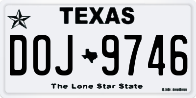 TX license plate DOJ9746