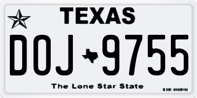 TX license plate DOJ9755