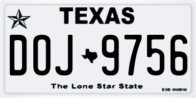 TX license plate DOJ9756