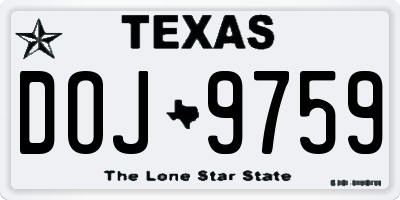 TX license plate DOJ9759