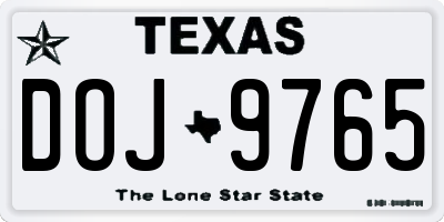 TX license plate DOJ9765