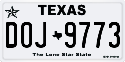 TX license plate DOJ9773