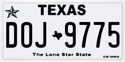 TX license plate DOJ9775