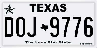 TX license plate DOJ9776
