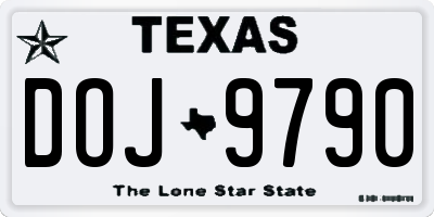 TX license plate DOJ9790