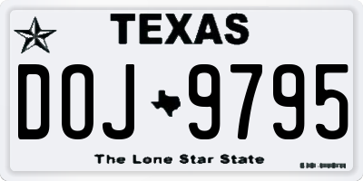 TX license plate DOJ9795