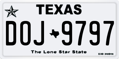 TX license plate DOJ9797