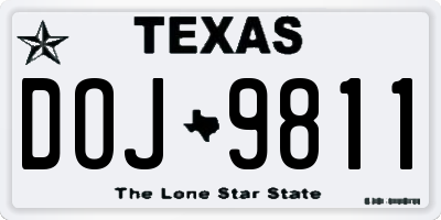 TX license plate DOJ9811