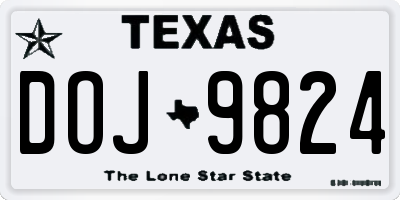 TX license plate DOJ9824