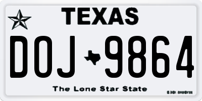 TX license plate DOJ9864