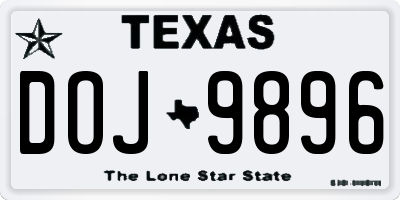 TX license plate DOJ9896