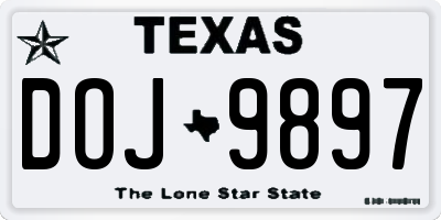 TX license plate DOJ9897