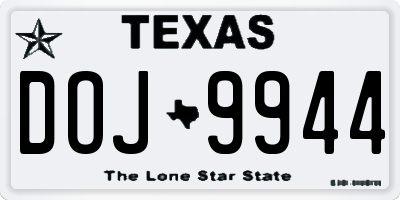 TX license plate DOJ9944