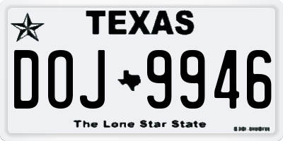 TX license plate DOJ9946