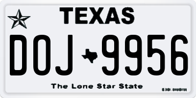 TX license plate DOJ9956