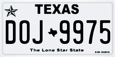 TX license plate DOJ9975