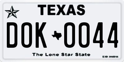 TX license plate DOK0044