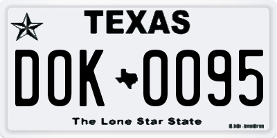 TX license plate DOK0095
