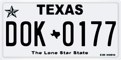 TX license plate DOK0177