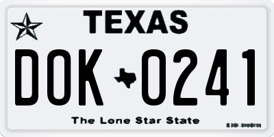 TX license plate DOK0241