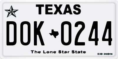 TX license plate DOK0244
