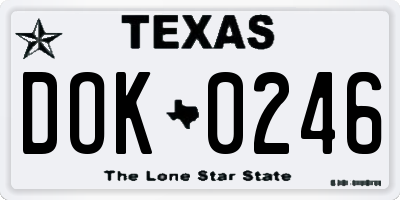 TX license plate DOK0246